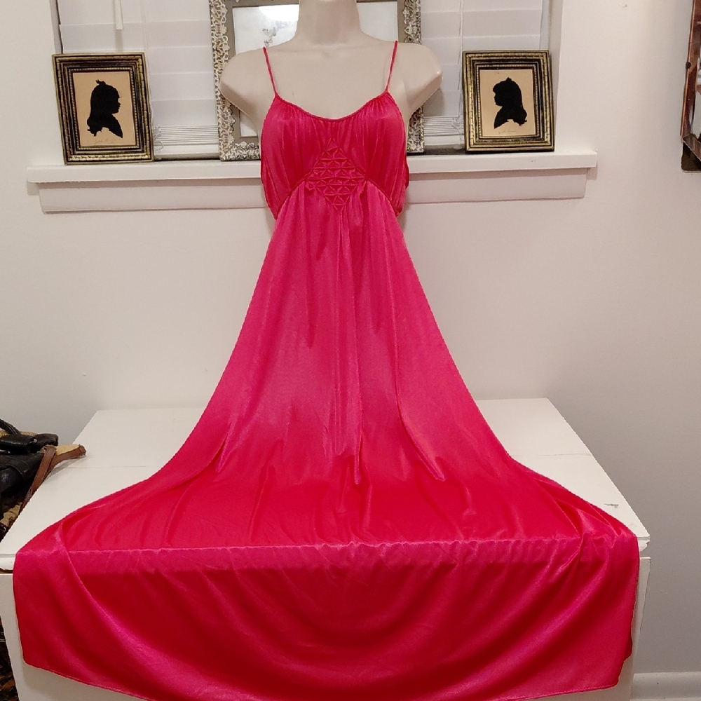 Vintage Hot Pink Goddess Nightgown